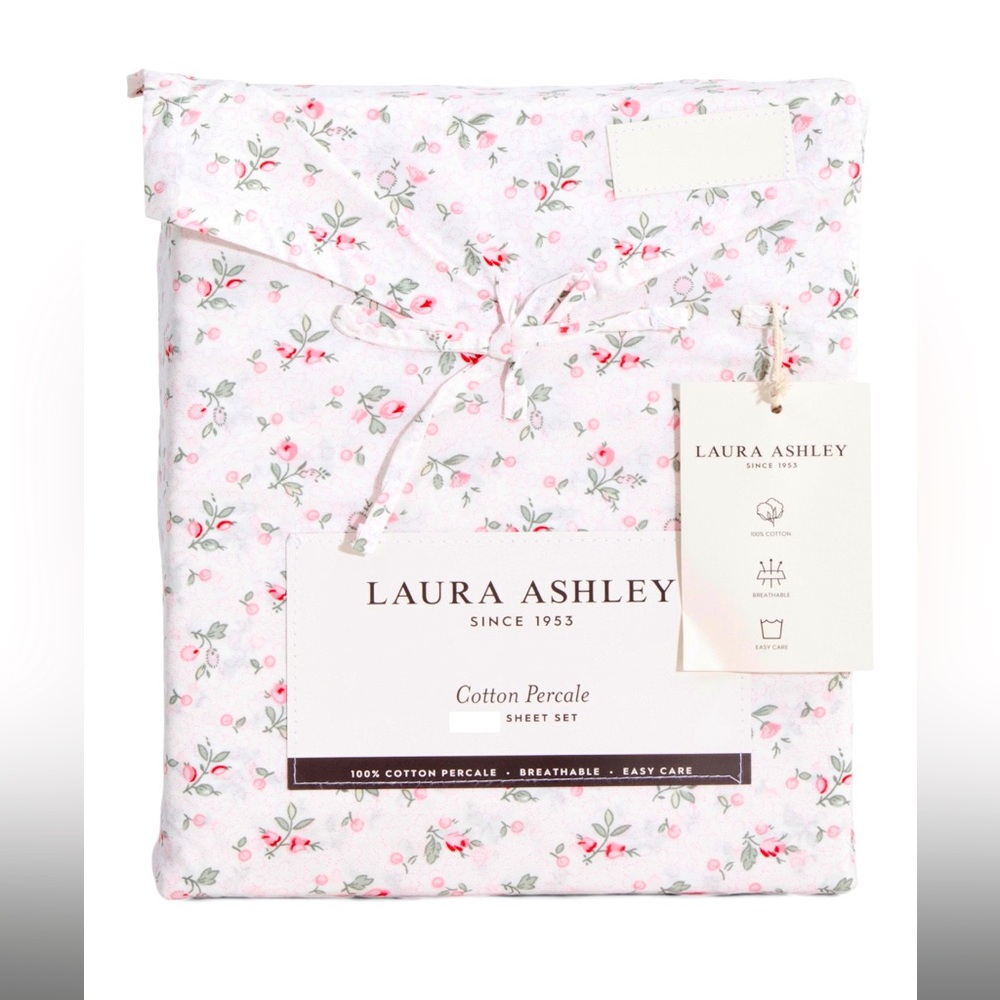 Laura Ashley ditsy floral queen size sheet set